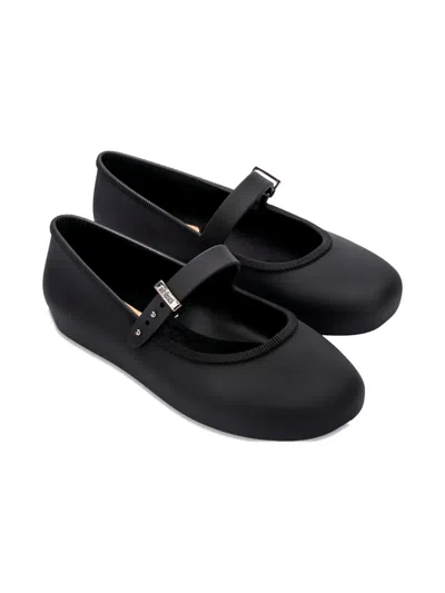 Mini Melissa Kids' Buckle-strap Ballerinas In Black