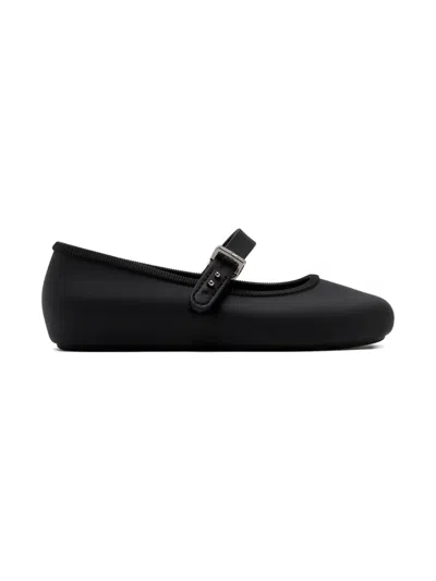 Mini Melissa Babies' 扣环魔术贴芭蕾鞋 In Black