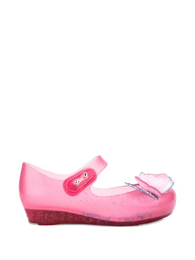 Mini Melissa Babies' Butterfly Strap Ballerinas In Pink