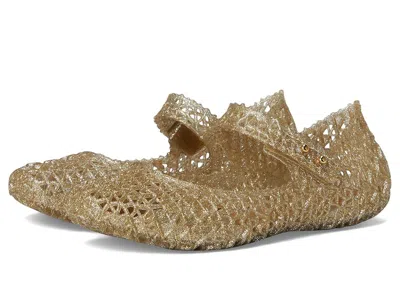 Mini Melissa Campana Papel Bb (toddler/little Kid) Girl's Shoes Gold : 10 Toddler M, Synthetic In Multi