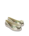 Mini Melissa Kids' Girls Ivory Disney Jelly Shoes In Metallic White/green