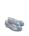 Mini Melissa Sweet Love Disney Princess Flat In Silver