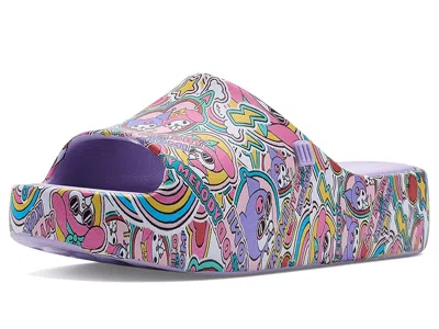 Mini Melissa Free Platform Slide + Hello Kitty And Friends (little Kid/big Kid) Girls Shoes Lilac/yellow : 13 Lit In Multi