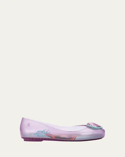 Mini Melissa Girl's Sweet Love X Disney Princess Ballerina Flats, Baby/toddler/kids Prince In Purple