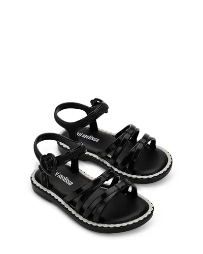 Mini Melissa Girls' Aurora Sandals - Toddler, Little Kid In Black