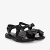 Mini Melissa Girls Black Glitter Bow Jelly Sandals In Black