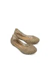 Mini Melissa Campana Zigzag Flat In Light Gold