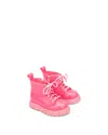 Mini Melissa Girls' Combat Style Boots - Toddler In Pink Glitter