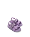 Mini Melissa Girls Lilac Purple Velcro Sandals In Lilac/glitter