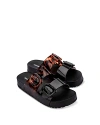 Mini Melissa Girls' Cozy Slides - Toddler, Little Kid, Big Kid In Black/tortoise Shell