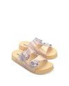 Mini Melissa Girls' Cozy Slides - Toddler, Little Kid, Big Kid In Pearly Yellow