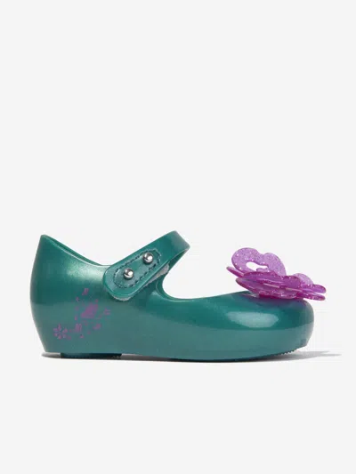 Mini Melissa Kids'  Girls Disney Jelly Ballerinas In Green