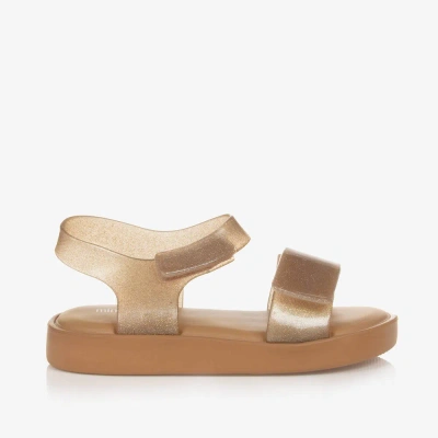 Mini Melissa Babies' Girls Gold Glitter Sandals