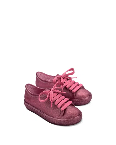 Mini Melissa Girls' Hip Glitter Lace Up Sneakers Little Kid, Big Kid In Pink