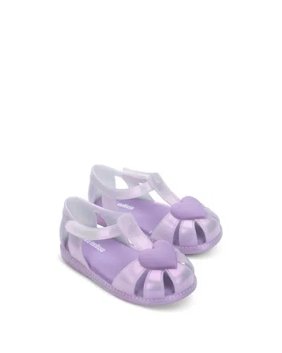 Mini Melissa Hip Heart Ballerina Baby (toddler/little Kid) Girls Shoes Lilac : 11 Little Kid M, Synthetic In Purple