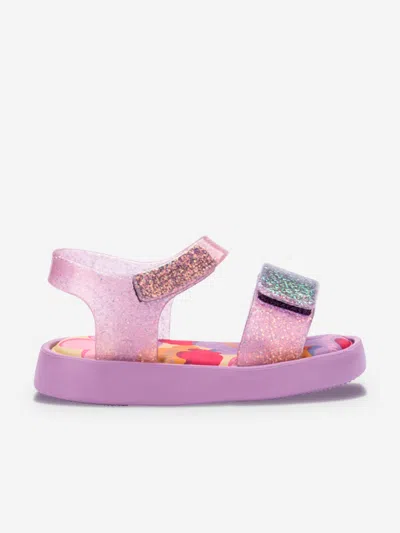 Mini Melissa Kids' Girls Jump Print Sandals In Purple