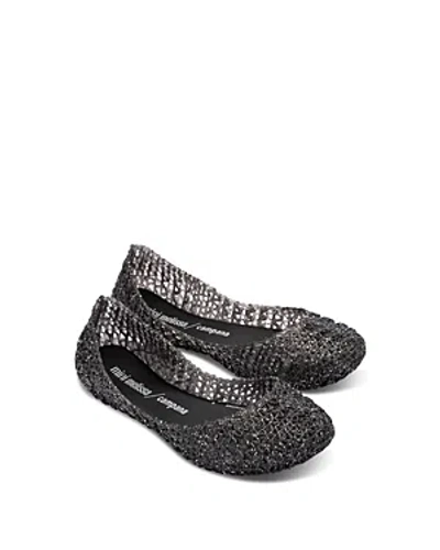 MINI MELISSA GIRLS' MELCAMPAPE GLITTER ZIGZAG FLATS - TODDLER, LITTLE KID, BIG KID