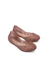 Mini Melissa Campana Zigzag Flat In Rose Gold