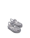 Mini Melissa Girls Silver Glittery Jelly Sandals In Clear Glitter