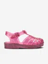 Mini Melissa Girls Possession Shiny Glitter Sandals In Pink