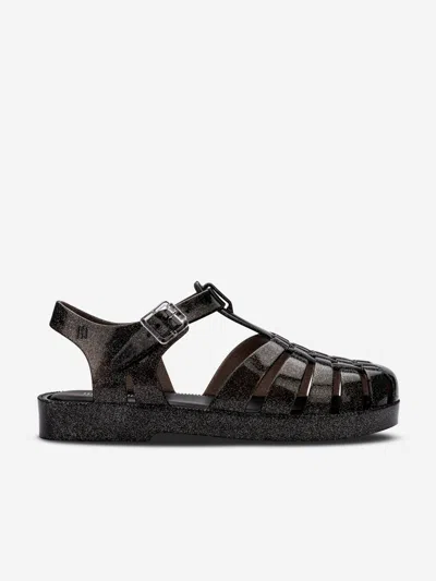 Mini Melissa Kids' Girls Possession Shiny Sandals In Black