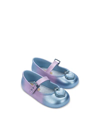 Mini Melissa Girls' Soft Ballerina Princess Flats - Toddler, Little Kid In Blue