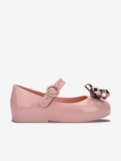 Mini Melissa Babies' Girls Sweet Love Glam Ballerinas In Pink