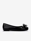 Mini Melissa Girls Sweet Love Glam Ballet Flats In Black