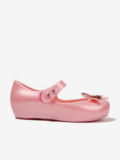 Mini Melissa Babies' Ultragirl Bugs Appliqué-detail Ballerina Shoes In Pink