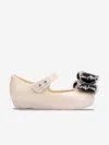 Mini Melissa Girls Ultragirl Classic Bow Ballerinas In Ivory