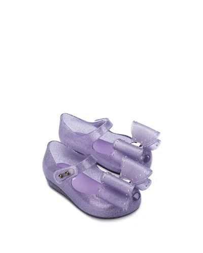Mini Melissa Girls' Ultragirl Classic Bow Ballet Flats - Toddler, Little Kid In Purple