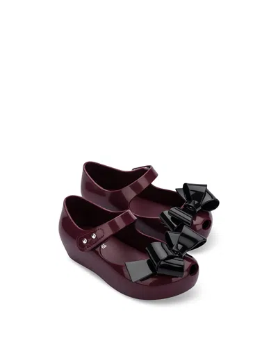 Mini Melissa Girls' Ultragirl Classy Ballet Flats - Toddler, Big Kid In Burgundy