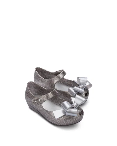 Mini Melissa Girls' Ultragirl Classy Ballet Flats - Toddler, Big Kid In Silver