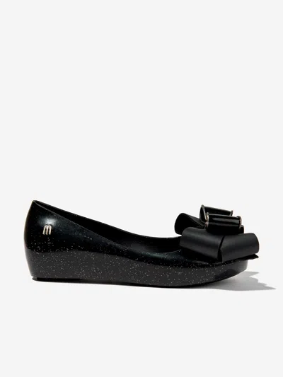 Mini Melissa Kids' Girls Ultragirl Fab Bow Ballerinas In Black