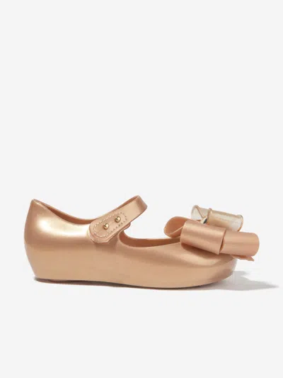 Mini Melissa Kids'  Girls Mini Ultragirl Fab Bow Ballerinas In Gold