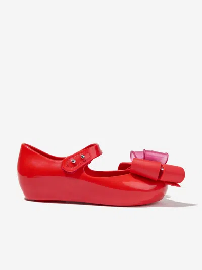 Mini Melissa Kids' Girls Ultragirl Fab Bow Ballerinas In Red