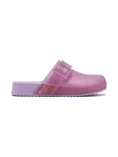 Mini Melissa Babies' Glitter Buckle Sandals In Purple