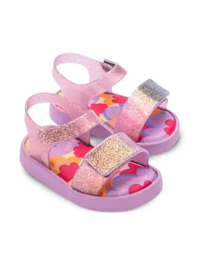Mini Melissa Babies' Glitter Detailing Sandals In Purple