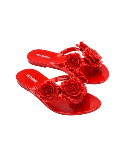 Mini Melissa Harmonic Springtime Kids Flip Flop In Red