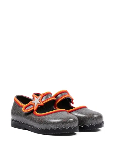 Mini Melissa Kids' Hip Ballerina Star-patch Ballet Flats In Black