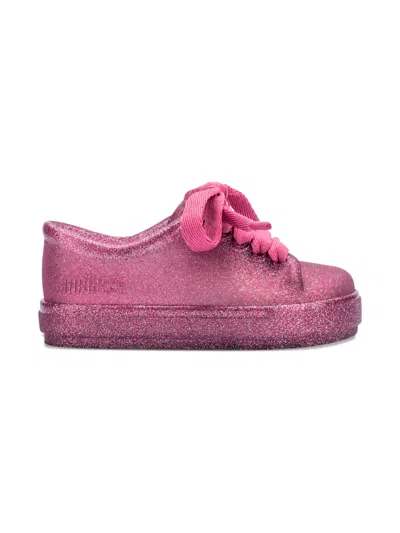 Mini Melissa Babies' Hip Glitter Lace-up Sneakers In Pink