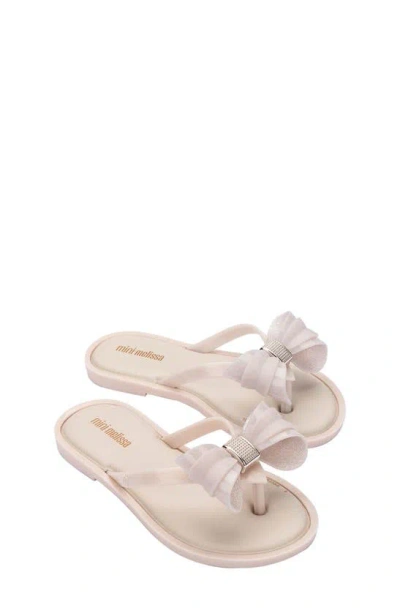 Mini Melissa Melissa Kids' Bow Flip Flop In Beige