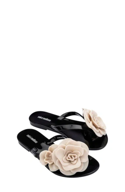 Mini Melissa Kids' Harmonic Flip Flop In Black