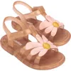 Mini Melissa Girls' Hip Bloomy Sandals - Toddler, Little Kid In Pearlish Brown/pink