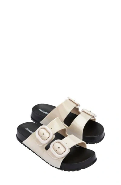 Mini Melissa Kids' Mini Cozy Slide Sandal In Black/beige