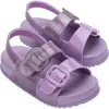 Mini Melissa Girls Lilac Purple Velcro Sandals In Lilac Glitter