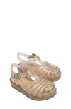 Mini Melissa Possession Fisherman Sandal In Beige Silver Glitter