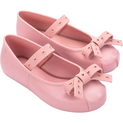 Mini Melissa Kids' Mini Sophie Crush Mary Jane Flat In Pink