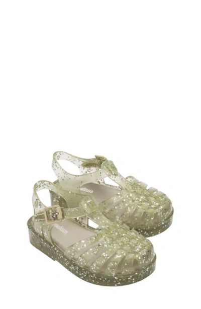Mini Melissa Kids' Possession Glitter Fisherman Sandal In Green