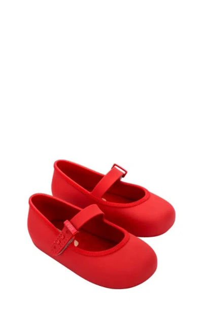 Mini Melissa Kids' Soft Ballerina Baby Mary Jane Flat In Red